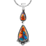 Rainbow Spiny Turquoise Pendant Sterling Silver P3061-C91