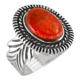 Feather Coral Ring Sterling Silver R2500-C74