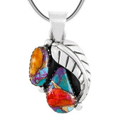 Rainbow Spiny Turquoise Pendant Sterling Silver P3332-C91-BAIL