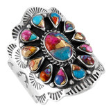 Rainbow Spiny Turquoise Ring Sterling Silver R2413-C91