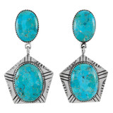 Turquoise Earrings Sterling Silver E1456-C75