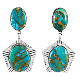 Matrix Turquoise Drop Earrings Sterling Silver E1456-C84