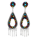 Multi Gemstones Earrings E1464-LG-C71 (Larger version)