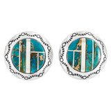 Matrix Turquoise Earrings Sterling Silver E1478-C84A