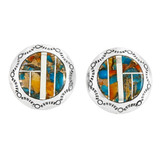 Spiny Turquoise Earrings Sterling Silver E1478-C89A