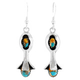Spiny Turquoise Earrings Sterling Silver E1481-C89