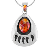Plum Spiny Bear Paw Pendant Sterling Silver P3346-C92