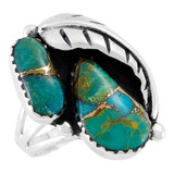Matrix Turquoise Ring Sterling Silver R2582-LG-C84 (LARGER style)