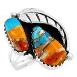 Spiny Turquoise Ring Sterling Silver R2582-LG-C89 (LARGER style)