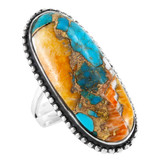 Spiny Turquoise Ring Sterling Silver R2561-C89