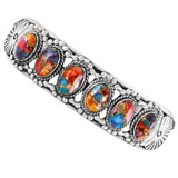 Rainbow Spiny Turquoise Bracelet Sterling Silver B5593-C91