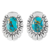 Matrix Turquoise Earrings Sterling Silver E1484-C84