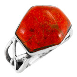 Coral Ring Sterling Silver R2430-C74