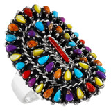 Multi Gemstone Ring Sterling Silver R2606-C71