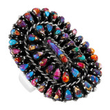 Rainbow Spiny Turquoise Ring Sterling Silver R2606-C91