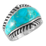 Turquoise Ring Sterling Silver R2543-C75 (Unisex, Sizes 6-13)