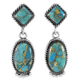 Matrix Turquoise Earrings Sterling Silver E1492-C84
