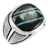 Multi Gem Ring Sterling Silver R2633-C49 (Unisex, Sizes 9-13)