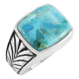 Turquoise Ring Sterling Silver R2636-C75 (Unisex, Sizes 9-13)