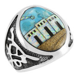 Multi Gem Ring Sterling Silver R2637-C43 (Unisex, Sizes 9-13)