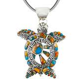 Sterling Silver Turtle Pendant Spiny Oyster P3183-C89