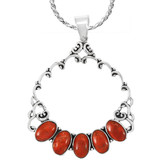 Coral Pendant Sterling Silver P3292-C74