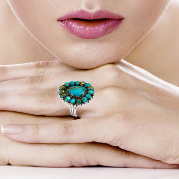 Matrix Turquoise Ring Sterling Silver R2407-C84