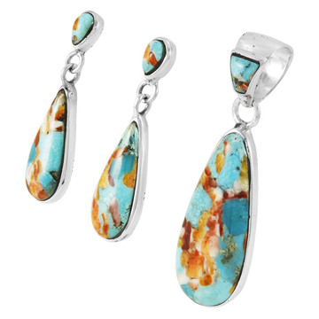 Sprinkles Spiny Turquoise Matching Set Sterling Silver PE4014-C93