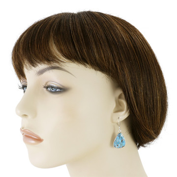 Sky Matrix Turquoise Earrings Sterling Silver E1058-C94