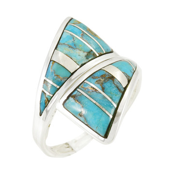 Sky Matrix Turquoise Ring Sterling Silver R2011-C94