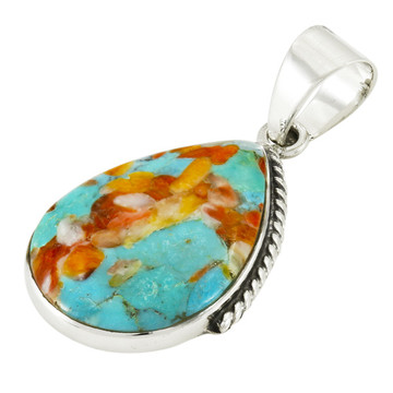 Sprinkles Spiny Turquoise Pendant Sterling Silver P3075-BAIL-C93