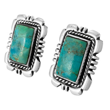 Turquoise Earrings Sterling Silver E1415-C75