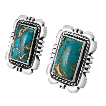 Matrix Turquoise Earrings Sterling Silver E1415-C84