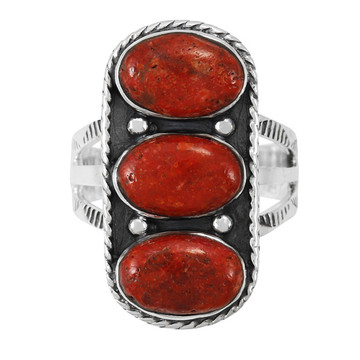 Coral Ring Sterling Silver R2491-C74