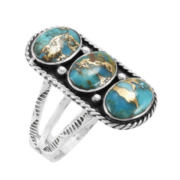 Matrix Turquoise Ring Sterling Silver R2491-C84