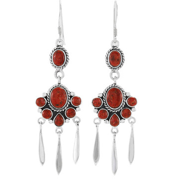 Coral Earrings Sterling Silver E1430-C74