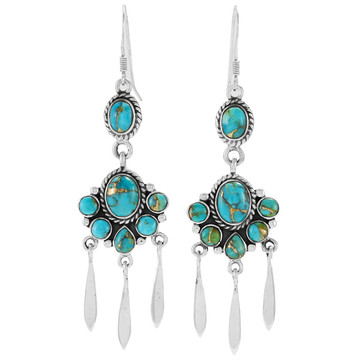 Matrix Turquoise Earrings Sterling Silver E1430-C84