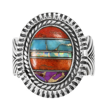 Feather Multi Gemstone Ring Sterling Silver R2500-C00