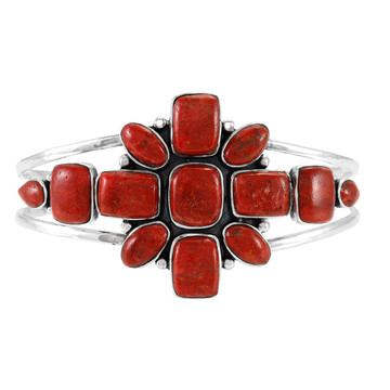 Coral Bracelet Sterling Silver B5585-C74