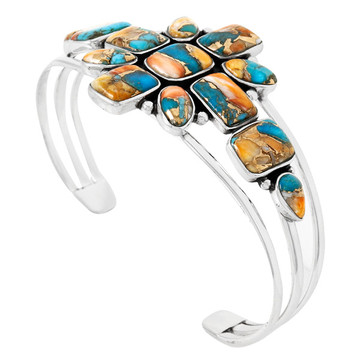 Spiny Turquoise Bracelet Sterling Silver B5585-C89