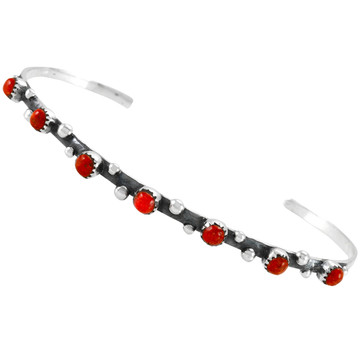 Stackable Coral Bracelet Sterling Silver B5588-C74