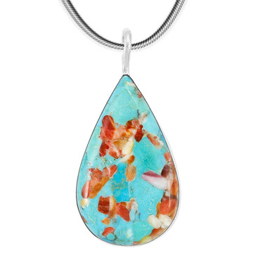 Sprinkles Spiny Turquoise Pendant Sterling Silver P3269-C93