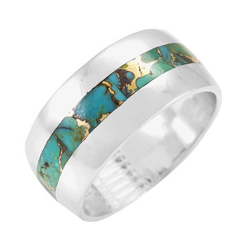 Matrix Turquoise Eternity Band Ring Sterling Silver R2497-C84