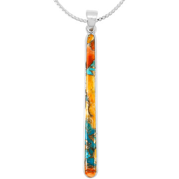 Spiny Turquoise Pendant Sterling Silver P3324-C89