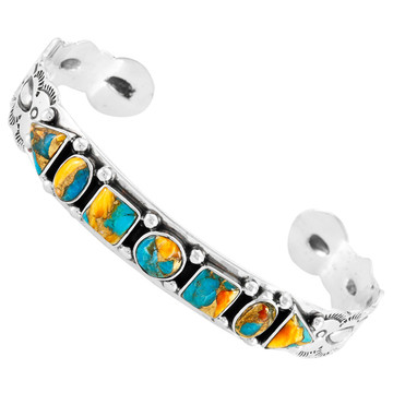 Spiny Turquoise Bracelet Sterling Silver B5594-C89