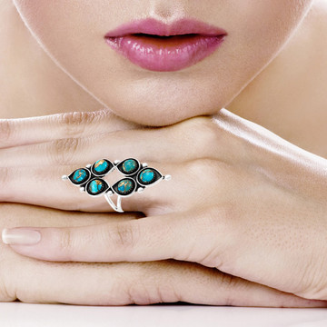 Matrix Turquoise Ring Sterling Silver R2519-C84