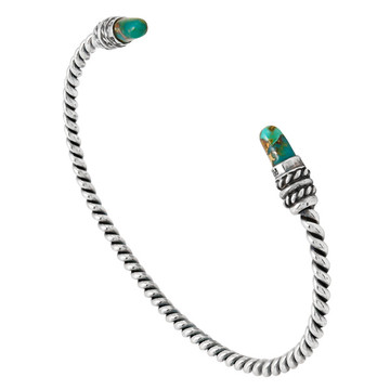 Matrix Turquoise Cable Bracelet Sterling Silver B5596-SM-C84