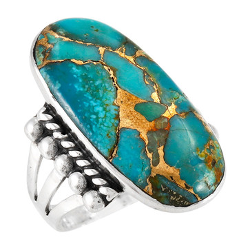 Matrix Turquoise Ring Sterling Silver R2537-C84