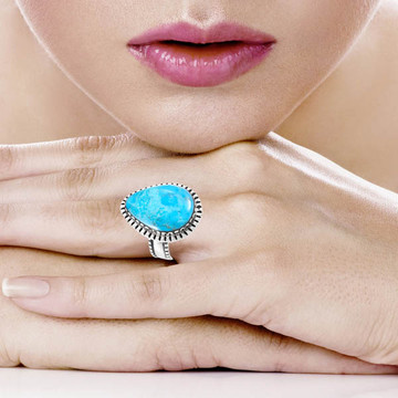 Turquoise Ring Sterling Silver R2541-C75