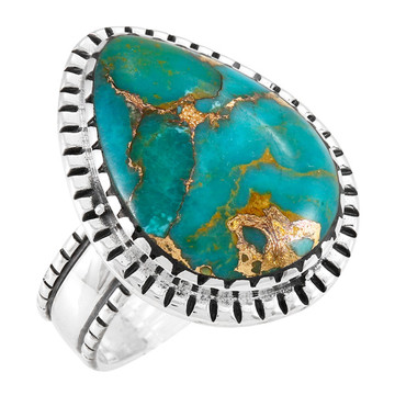 Matrix Turquoise Ring Sterling Silver R2541-C84